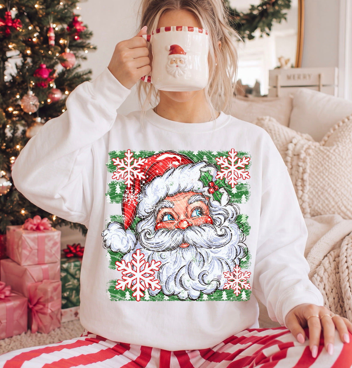 Santa Red with green stripes