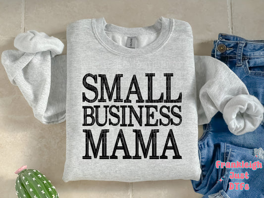 Small Business Mama Black Faux Embroidery