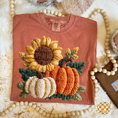 Sunflower Pumpkin Faux Yarn