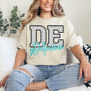 Delaware Dotted Faux Embroidery State