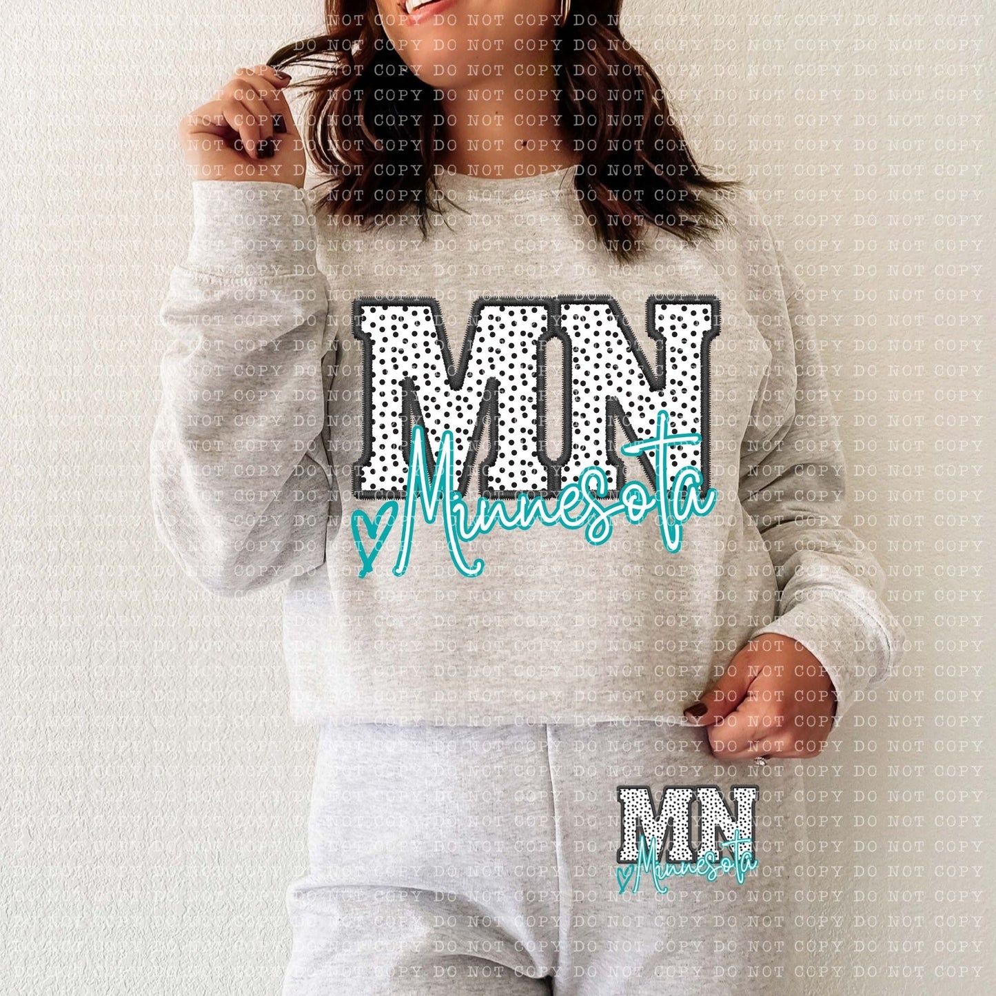 Minnesota Dotted Faux Embroidery State