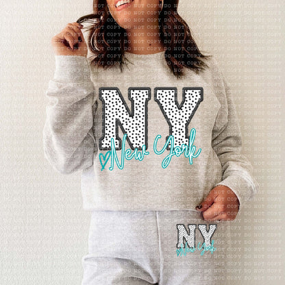 New York Dotted Faux Embroidery State