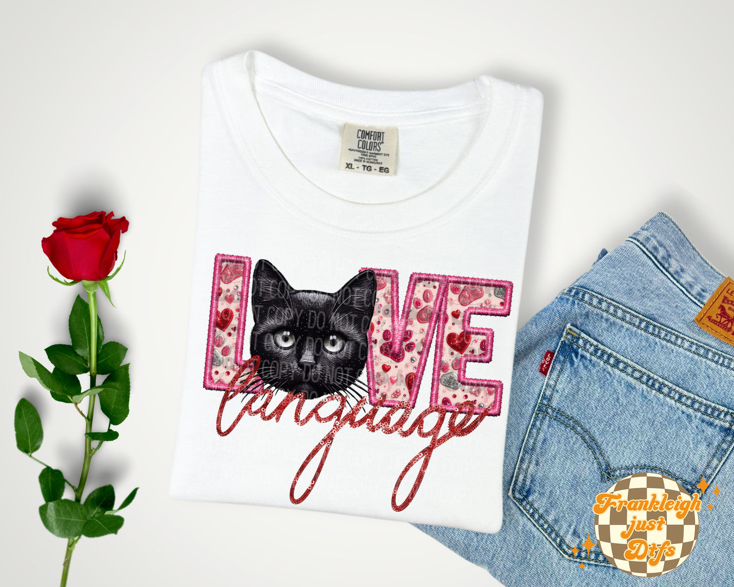 Love language (fur babies) Cats (Faux Embroidery)