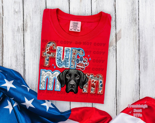 Patriotic Fur Mom Labrador Black