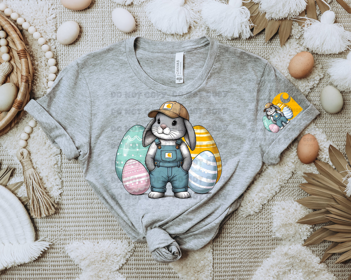 Boy Bunny with Easter Eggs with Pocket/Sleeve design