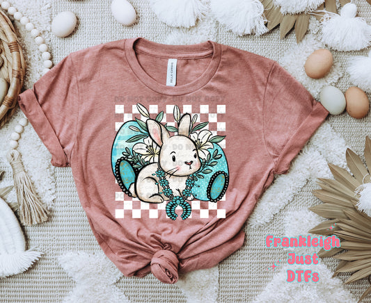 Bunny w/ Turquoise White Checked