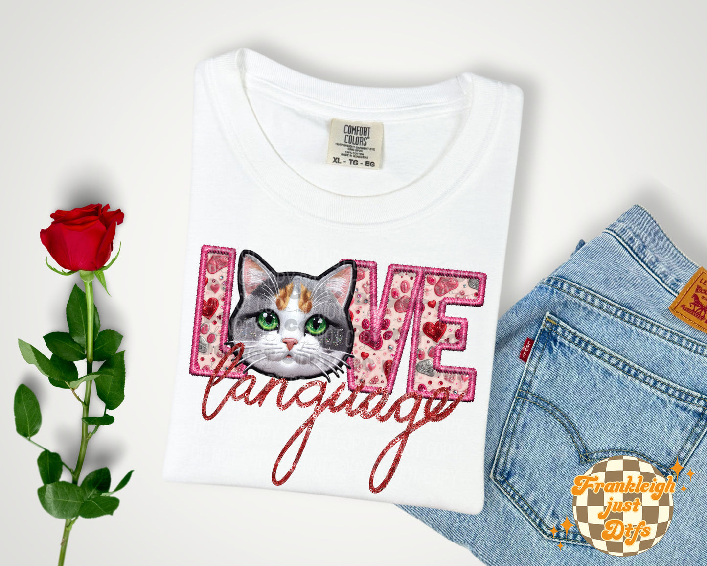 Love language (fur babies) Cats (Faux Embroidery)