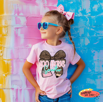 100 Days Smarter Cheetah Bow Pencil
