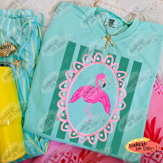 flamingo picture frame