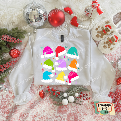 Colorful Santa hats