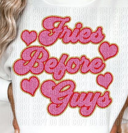 Fries before Guys Faux Chenille Patch