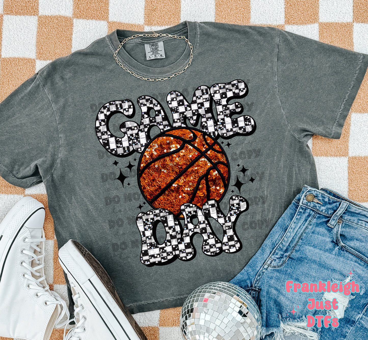 Game Day Basketball Faux Sequins