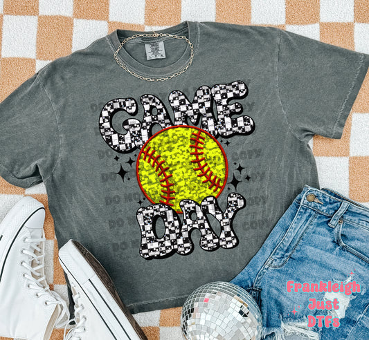 Game Day Softball Faux Sequins