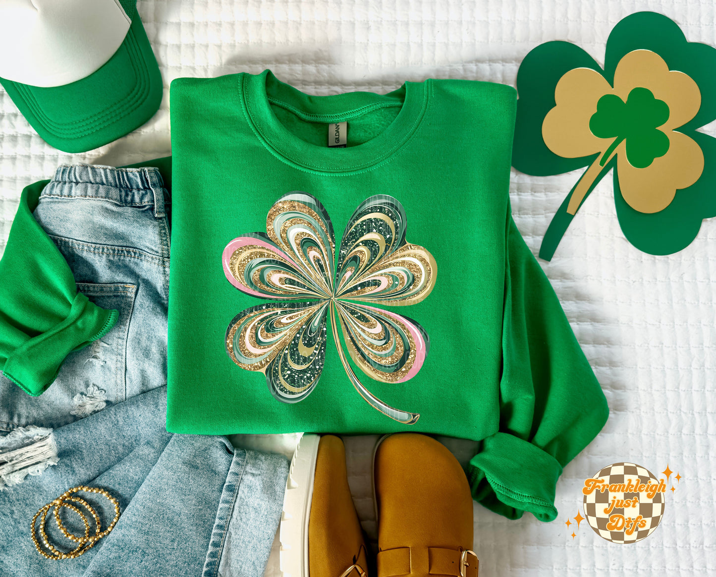 Brushstrokes Clover (glod Glitter)