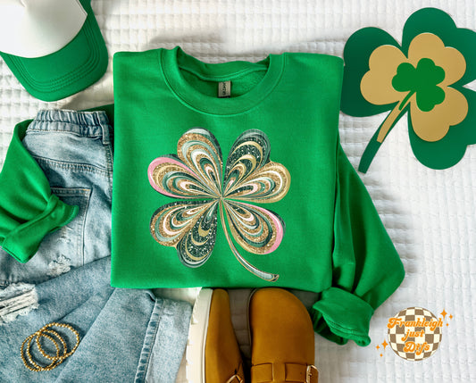 Brushstrokes Clover (glod Glitter)