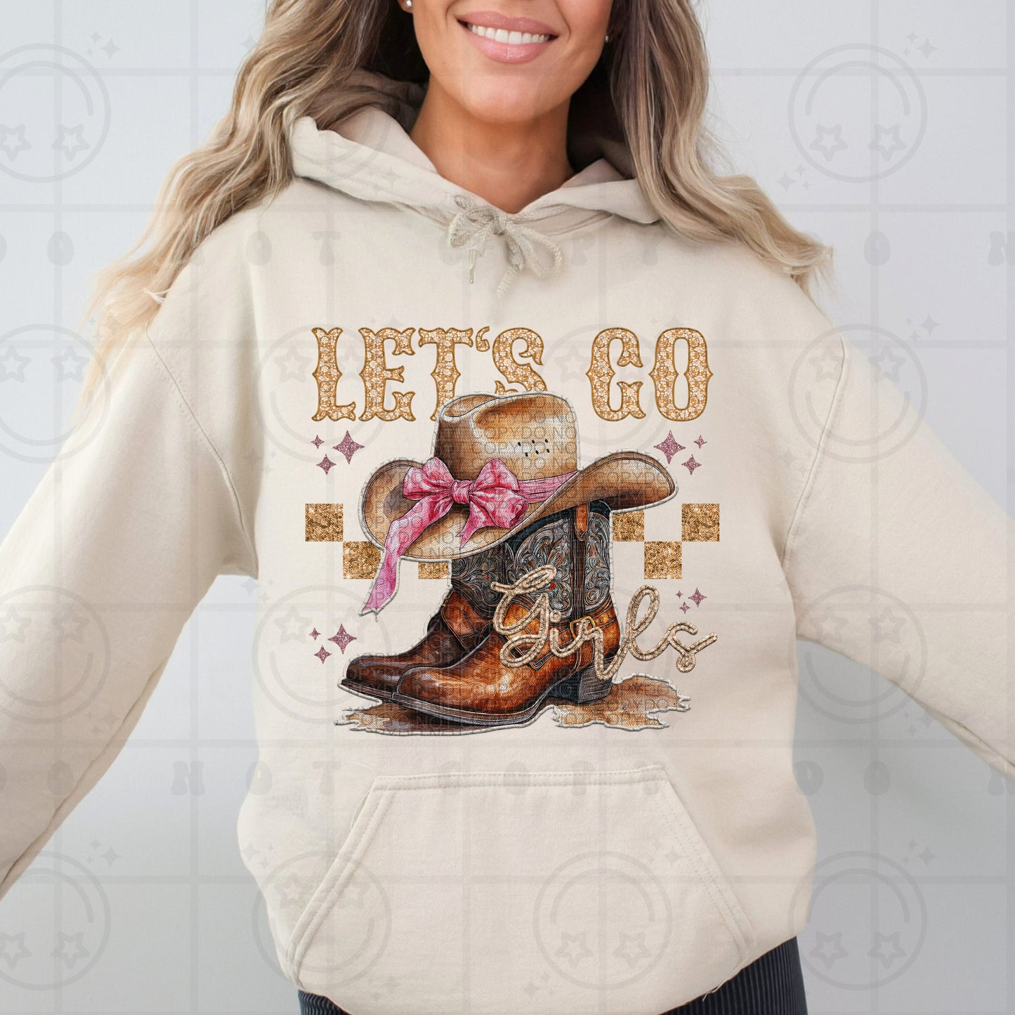 Let's Go Girl's (Faux Embroidery/Stitching)
