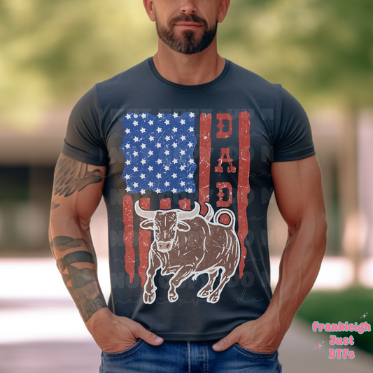 Dad (American Flag/Bull) Light Color