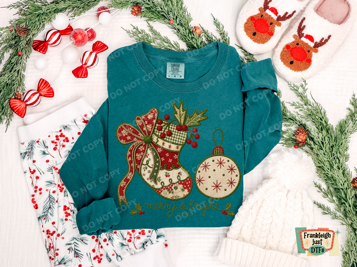 Merry and Bright stocking and bulb