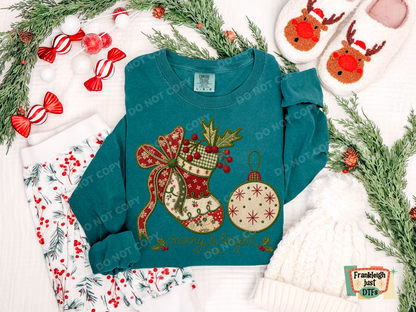 Merry and Bright stocking and bulb