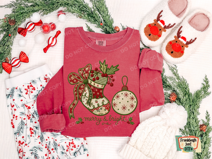 Merry and Bright stocking and bulb