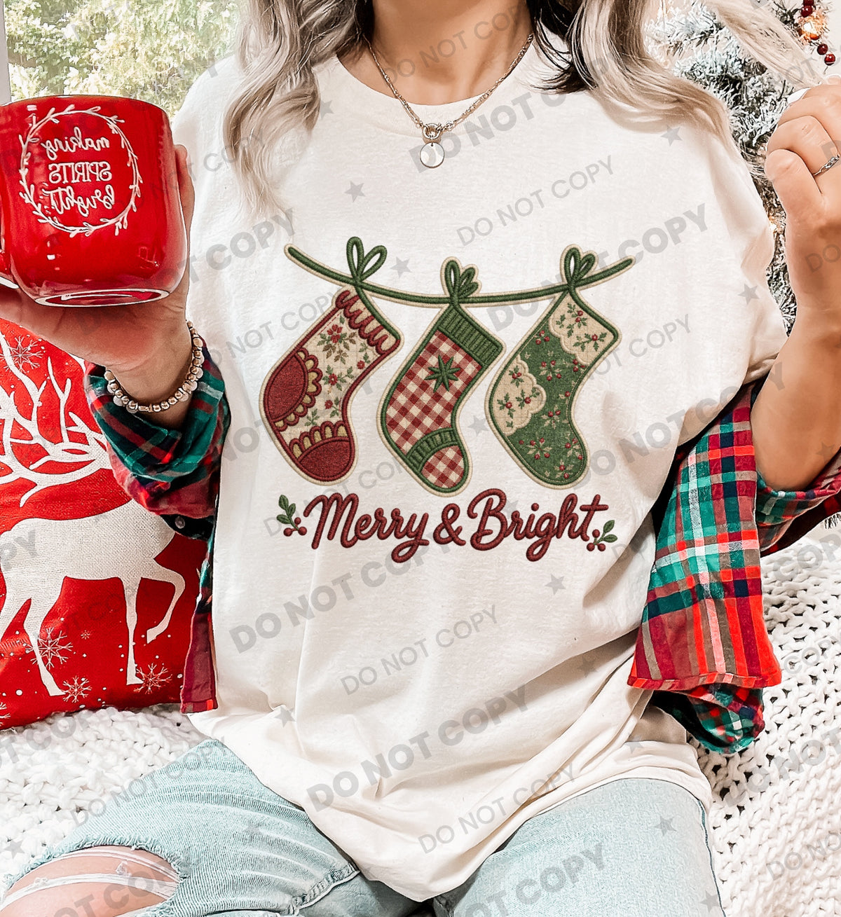 Merry and Bright patchwork red green