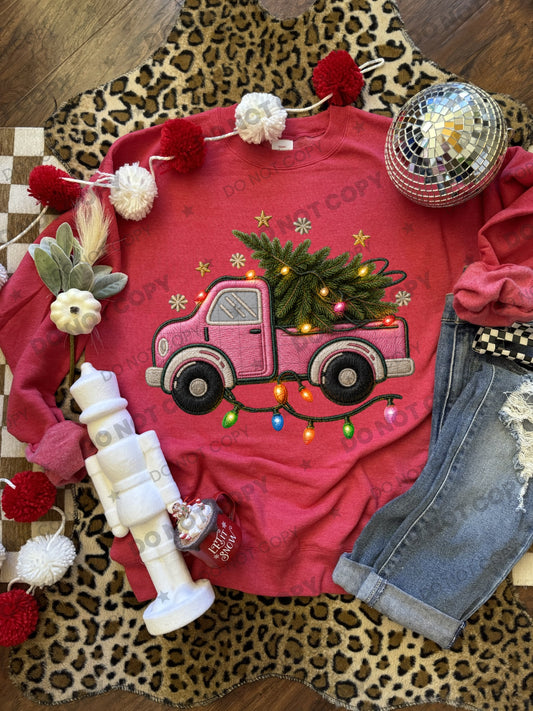 pink christmas truck