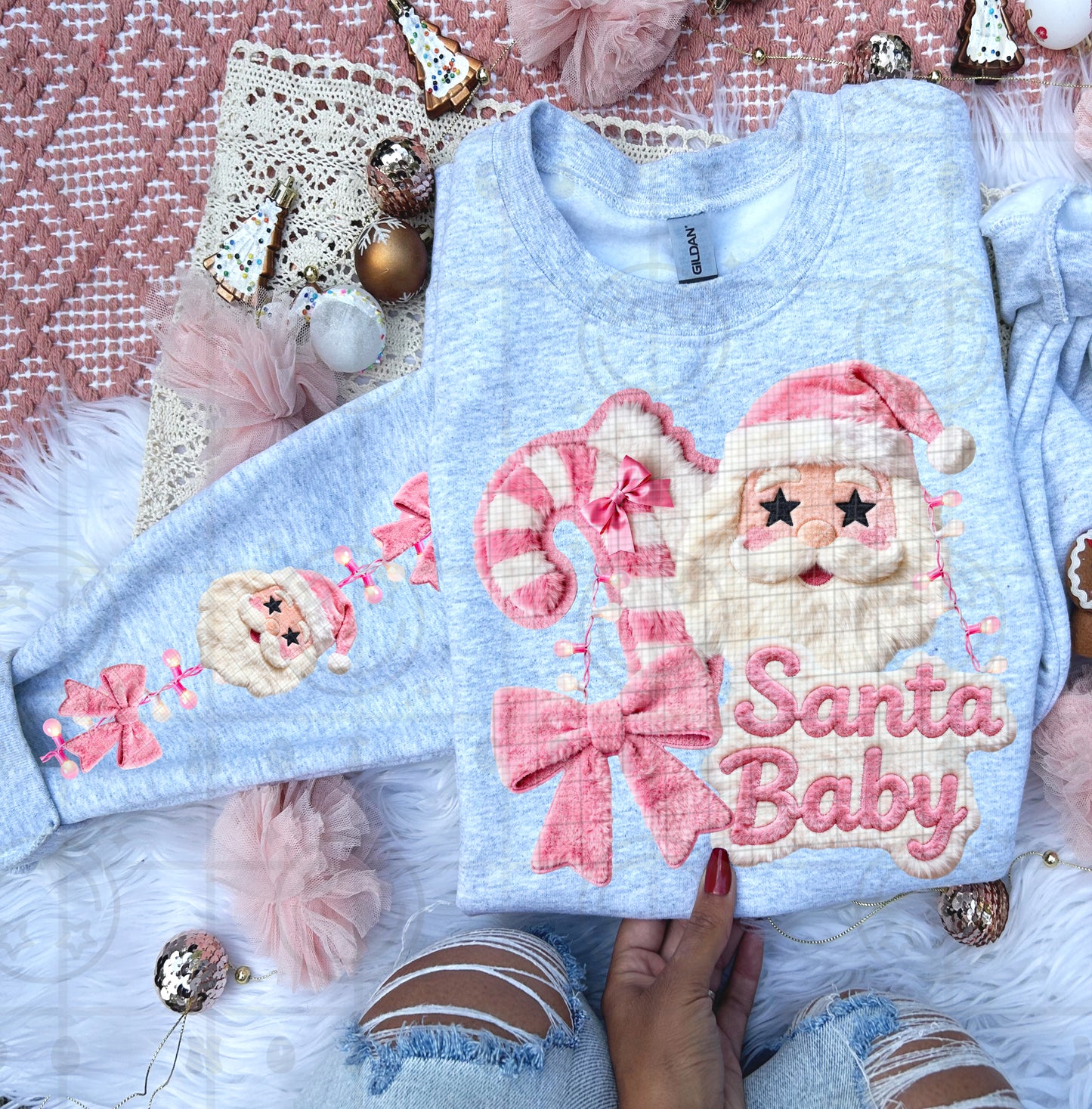 Pink Santa Baby Faux Fur (With Sleeve)
