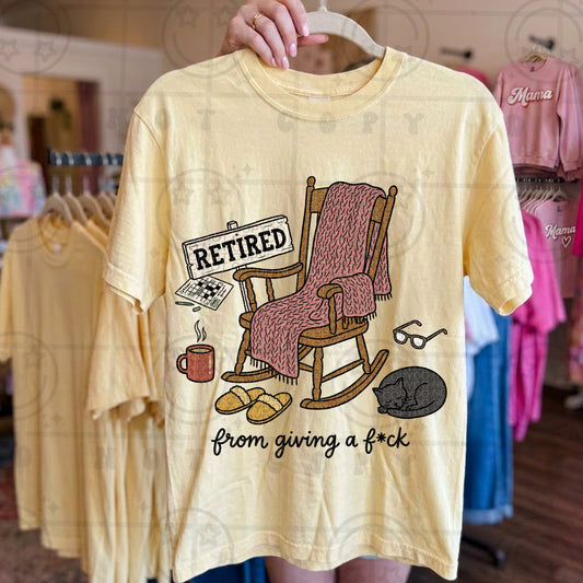 retired from giving a fuck