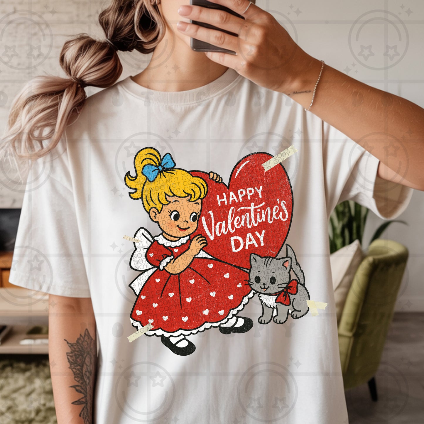 retro happy valentines day card