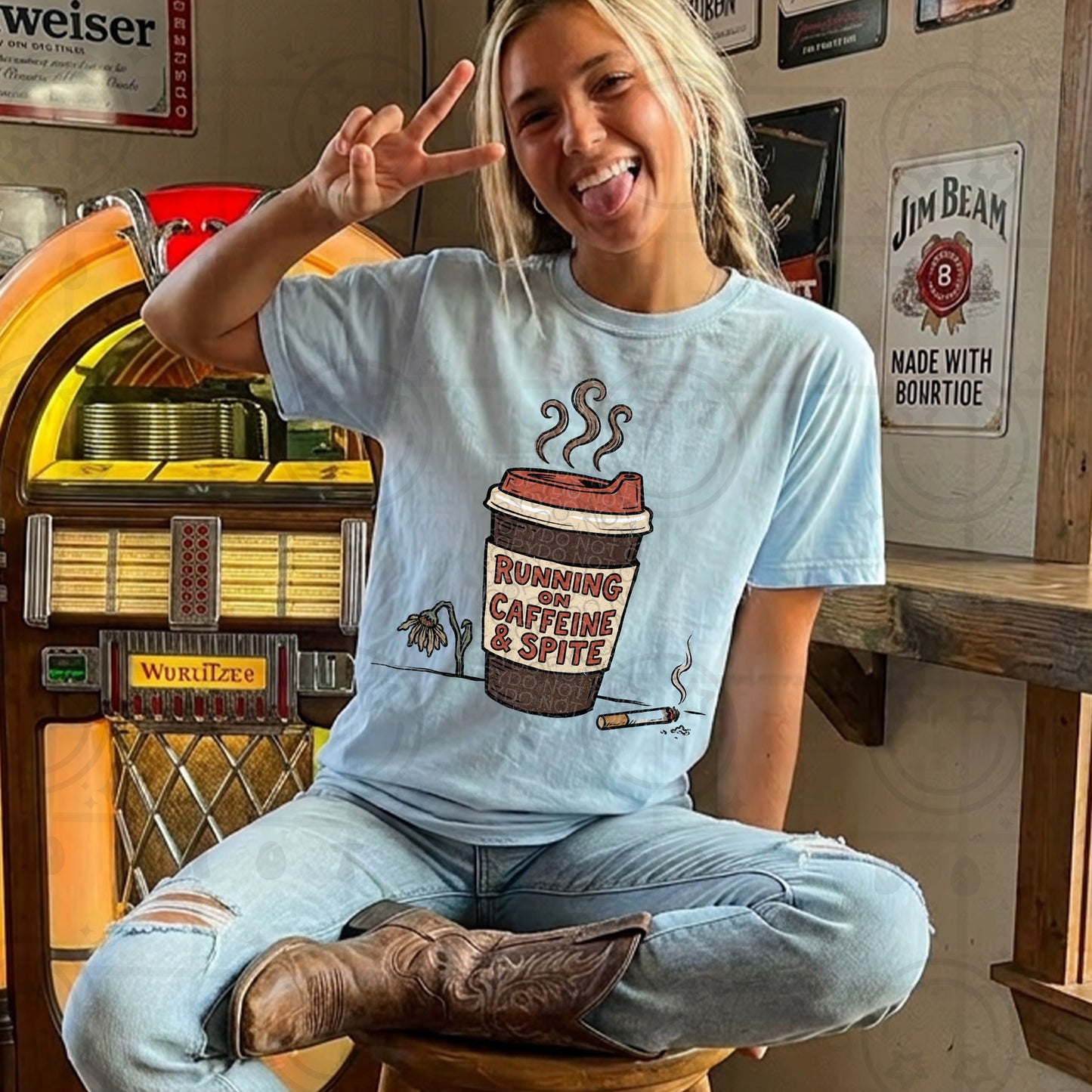 running on caffeine and spite