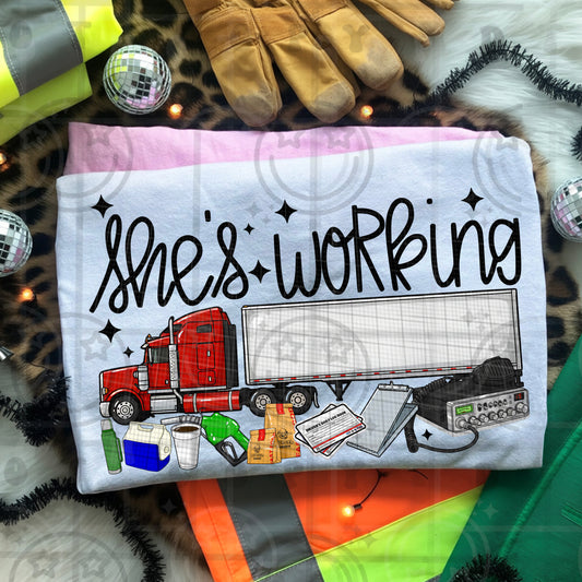 Shes working trucker