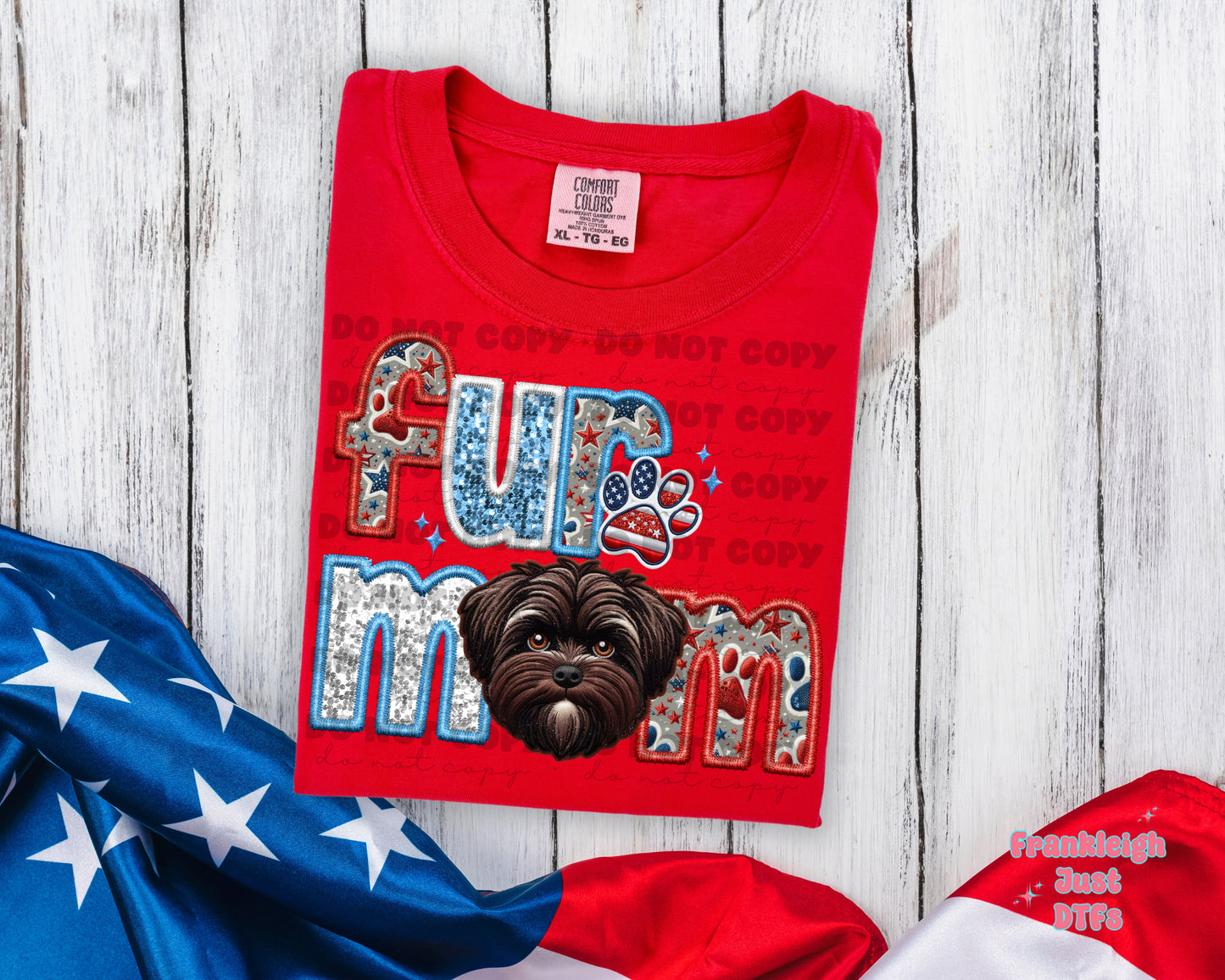 Patriotic Fur Mom Shih Tzu- Brown