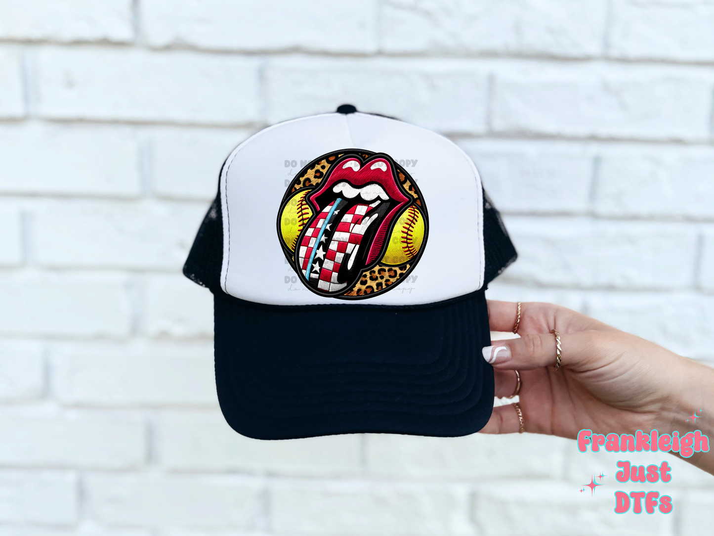 Softball  Faux Embroidery Hat Patch