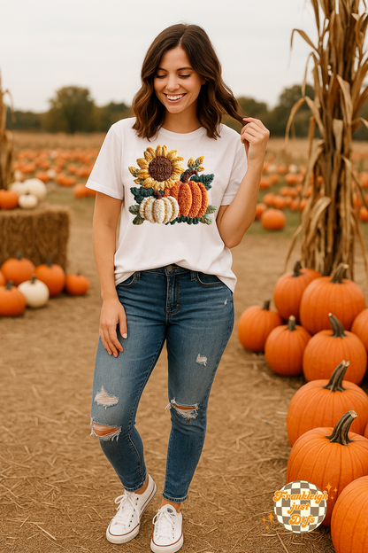 Sunflower Pumpkin Faux Yarn