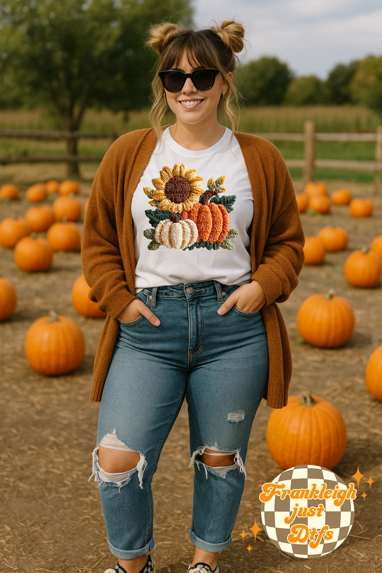 Sunflower Pumpkin Faux Yarn