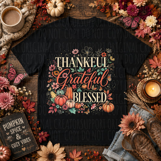 Thankful Gratefull Blessed (Halftone)