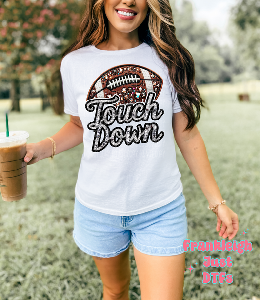 Touch down Football Faux Bling