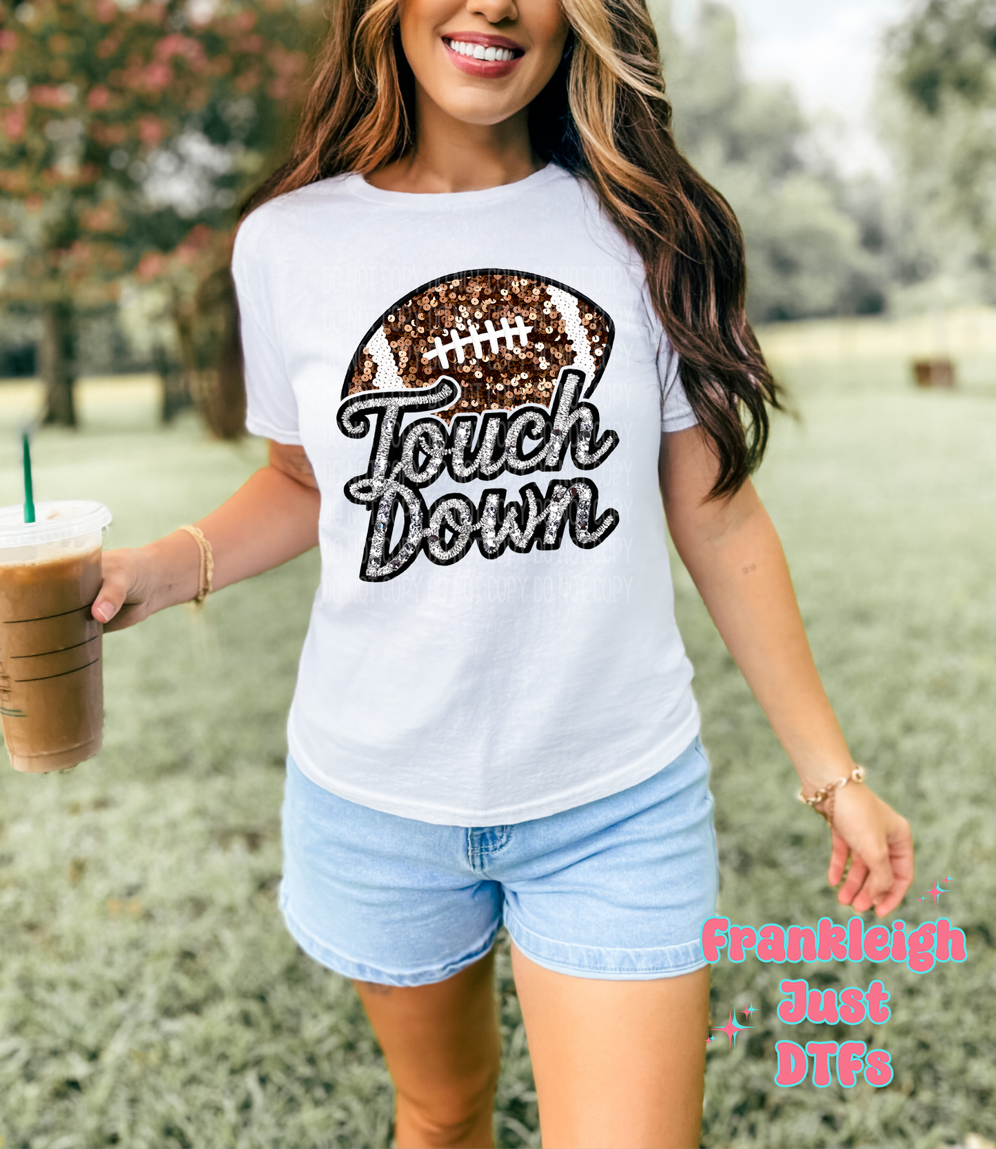 Touch down Football Faux Sequins