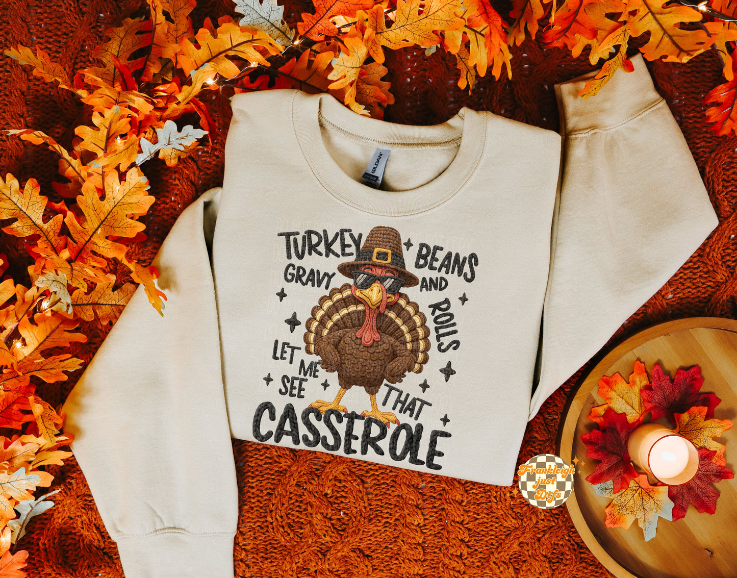 Turkey Bean and Rolls Faux Yarn