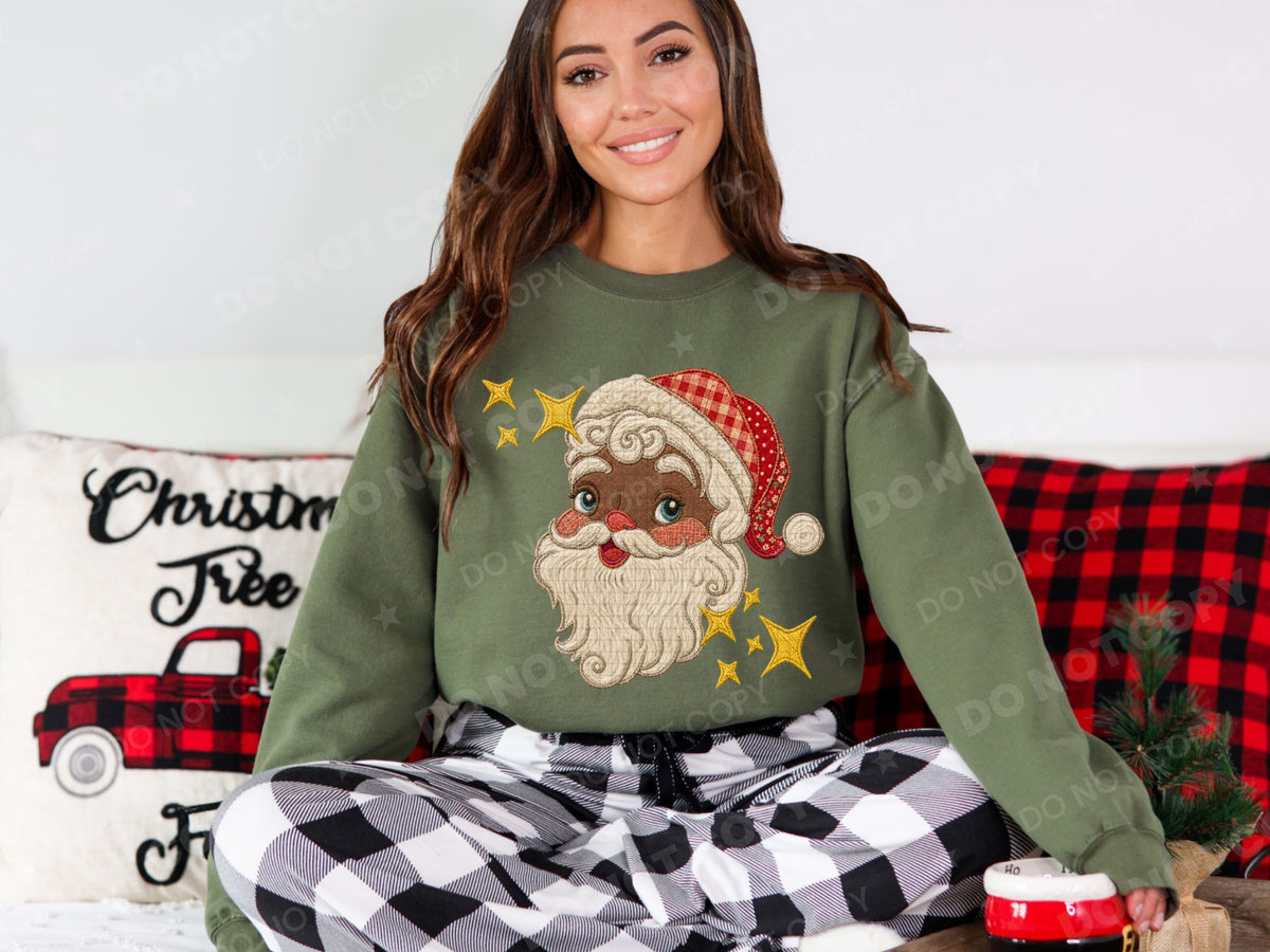Vintage Santa patchwork dark