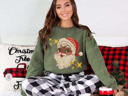 Vintage Santa patchwork dark