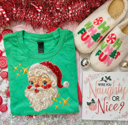 Vintage sequin Santa light