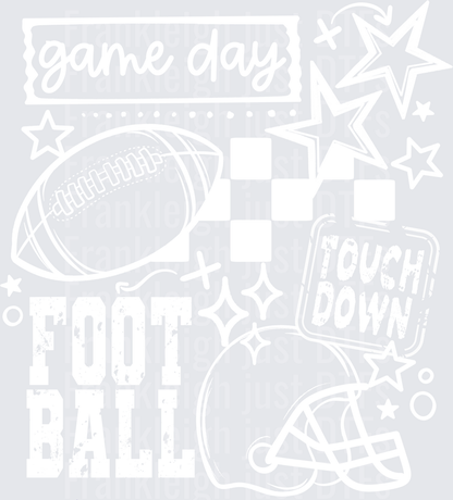 Football Collage Single Color White