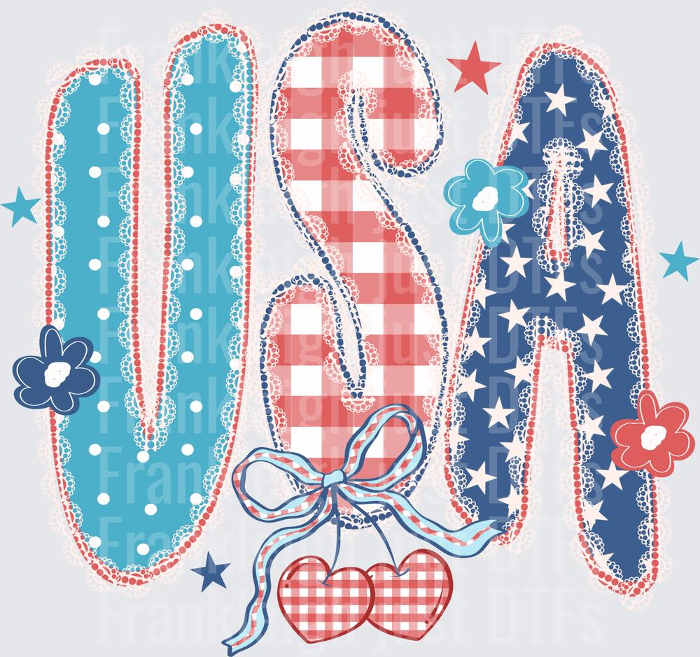 USA Plaid with Cherries