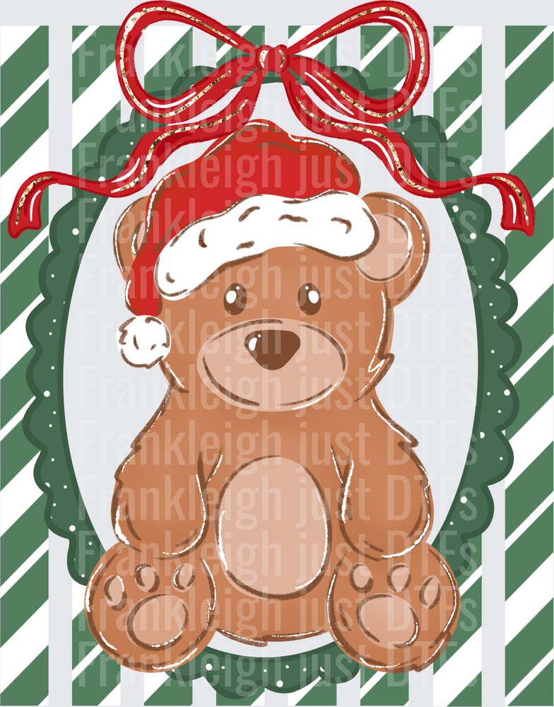 Bear frame green stripes