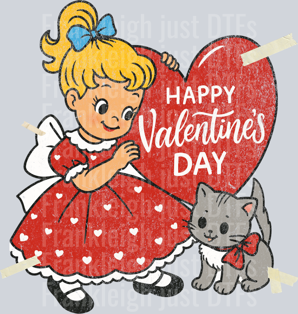 retro happy valentines day card