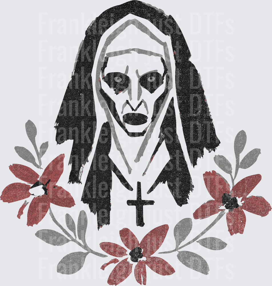THE NUN  FLORALS DOODLE