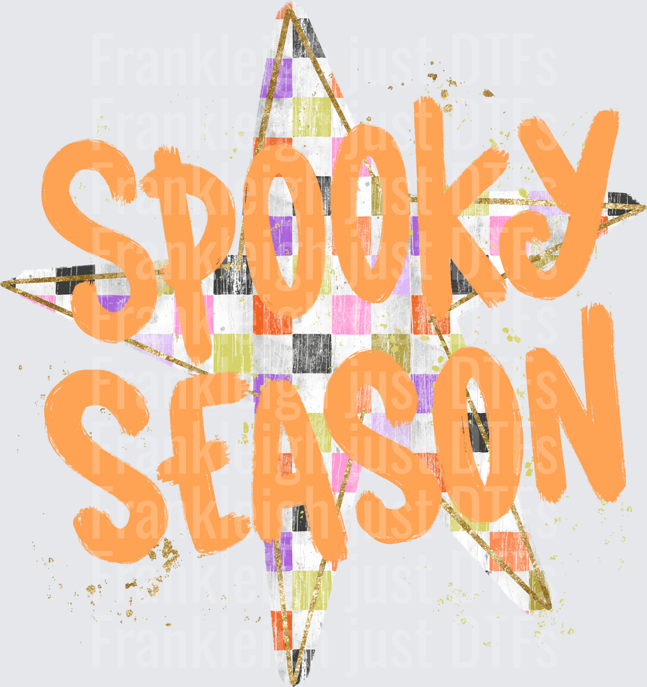 Spooky Season Checkered Star