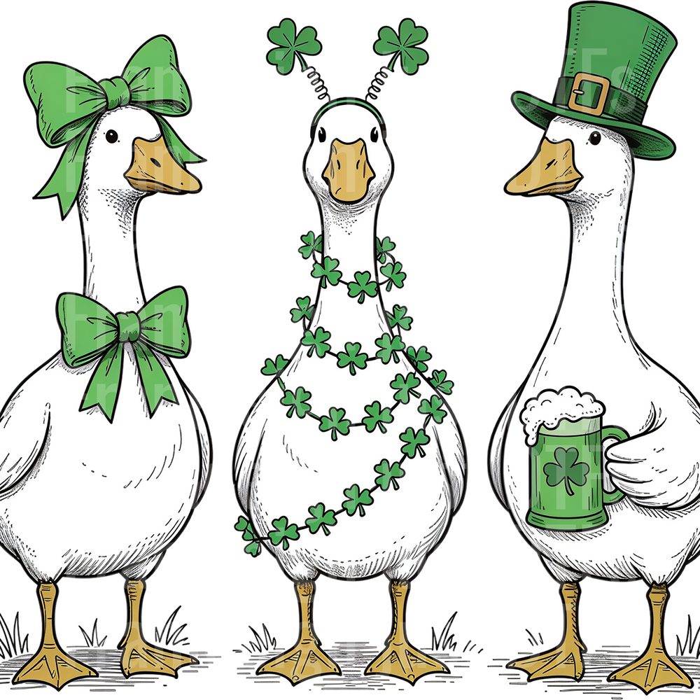 Funny St. Patrick's Day Silly Goose PNG