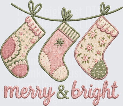 Merry and Bright pastel stockings